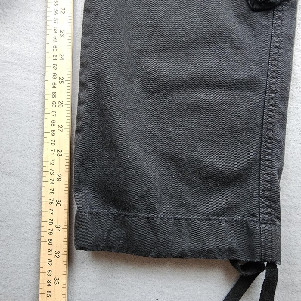 Matchstick Pants Mens 35x32 Black Cargo Canvas Workwear Utility Drawstring READ - Picture 6 of 11